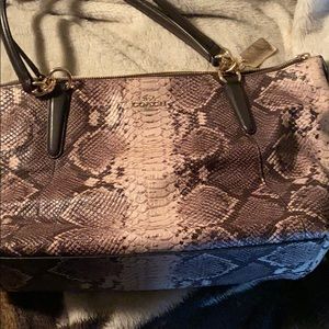 Coach snake leather tote